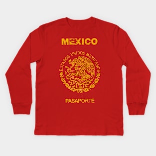 Mexico Passport Design Kids Long Sleeve T-Shirt